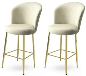 Set de scaune de bar Alte Cream and Gold, 2 bucăți, 2 buc.