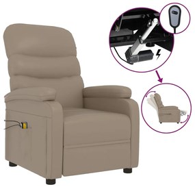 3073683 vidaXL Fotoliu de masaj electric, cappuccino, piele ecologică