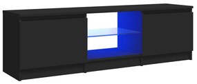 804284 vidaXL Comodă TV cu lumini LED, negru, 120x30x35,5 cm