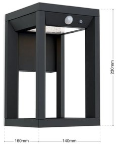 Aplica LED solara de exterior cu senzor de miscare IP65 VOLTA