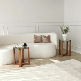 SET 2x măsuță laterală AMALFI d. 40 cm maro/transparent