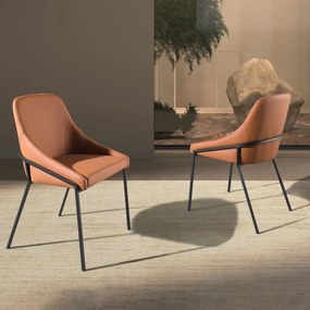 Scaun modern design italian, Piele Sintetica, Orange