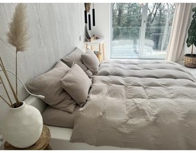 Lenjerie de pat bej din muselină pentru pat dublu 200x200 cm Plain Muslin – Butter Kings