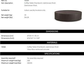 Masuta de cafea LUX Chambord L, 120cm