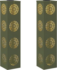 vidaXL Lumină LED Solară pentru Alei 2 pcs Verde măsliniu