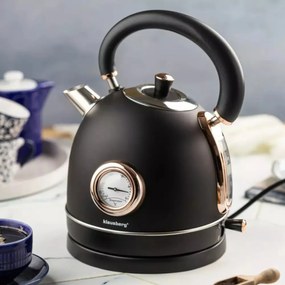 Fierbator de apa model rustic 1.8 l Klausberg KB7905 negru-auriu