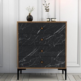 Cabinet Lizbon 541 - Walnut, Black