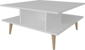 Masuta cafea Akya, alb, PAL melaminat, 89x89x44 cm