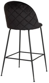Scaune de bar negre 2 buc. din catifea 108 cm Lausanne – House Nordic