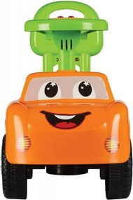 Masinuta cu Functie de Trotineta Fara Pedale Pentru Copii NOVOKIDS™ DREAM CAR, Maxim 25 Kg, Cu Sunete, Spatar de Protectie si Volan, PORTOCALIU