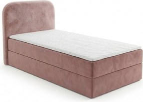 Pat tapitat boxspring FORENA 90x200 cm roz antic Saltea: Saltea cu arcuri Bonell