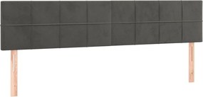 vidaXL Tăblii de pat, gri închis, 200x5x78/88 cm, catifea
