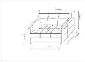 Canapea extensibilă Polya Tile Red