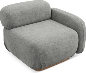 Modul pentru canapea modulară gri cu tapițerie din țesătură bouclé (cu colț pe partea dreaptă) Ailani – Makamii