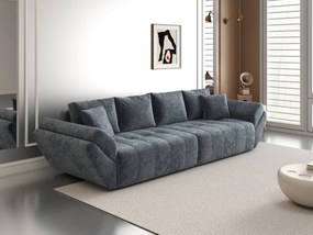 Canapea extensibilă dumonde cu ladă de depozitare si sezut confortabil din spuma high-density, Berlin Euphoria Graphit 300x100 cm