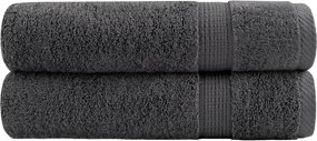 vidaXL Prosoape de baie, SOLUND, 2 buc. antracit 100x150 cm 600gsm