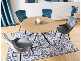 Masa de dining din stejar cu picioare negre ASTER 120x120