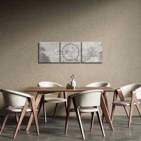 Tablou - Peisaj chinezesc (cu ceas) (90x30 cm)