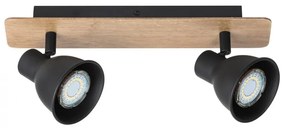 Aplica 2 spoturi design industrial metalica MAC negru 5903 RX