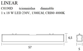 Plafoniera LED dimabila design modern LINEAR, 4000K negru C0190D MX