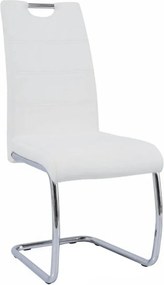 Scaun ABIRA NEW, alb/crom, piele ecologica/metal, 43x44x96 cm