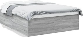 vidaXL Cadru de pat, gri sonoma, 160x200 cm, lemn prelucrat