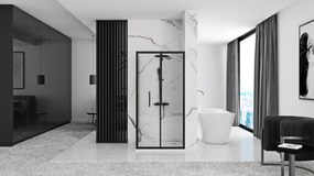 Cabina dus de colt Rapid Fold Negru 90x100cm, Rea