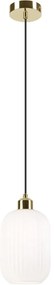 Lustră pe cablu HARMA 1xE27/15W/230V d. 14 cm alb/auriu