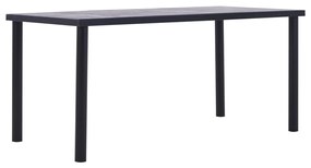 vidaXL Masă de bucătărie, negru &amp; gri beton, 160 x 80 x 75 cm, MDF