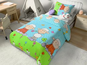 Lenjerie de pat din crep pentru patut OVECKY albastru Dimensiune lenjerie de pat: 45 x 65 cm | 90 x 135 cm