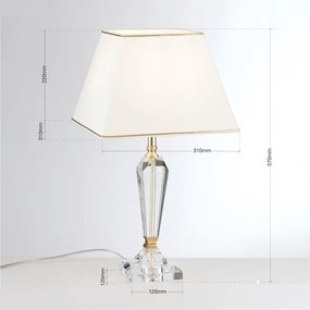 Veioza, lampa de masa design LUX VERONIQUE, auriu/ abajur crem