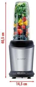 Alpina Nutrition Blender, 4 lame, 1200 W, recipient de 1 L, fără BPA, Inox/Negru