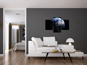 Tablou cu Luna și Pământul (90x60 cm)