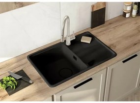 Chiuveta granit incastrata Deante Momi grafit metalic 78x50 cm