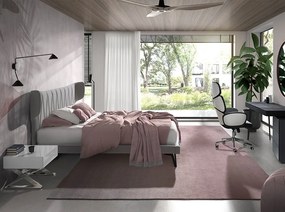 Pat dublu tapitat design LUX Light grey 180x200cm