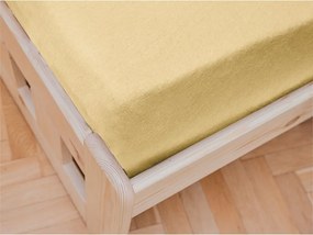 Cearsaf Jersey pentru patut copii galben 60x120 cm