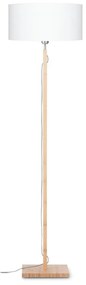 Lampadar din lemn de bambus Good&amp;Mojo Fuji, abajur alb