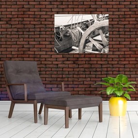 Tablou pe sticlă - Cârma de barcă cu vele (70x50 cm)