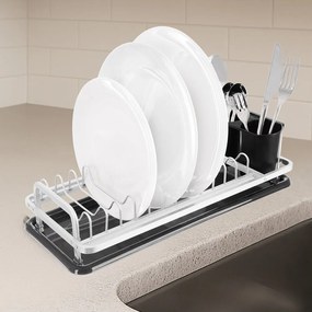 Scurgător de vase alb-negru din metal 41,5x17 cm Deluxe – Orion