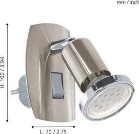 Eglo 902364 - Lampă LED pentru priză MINI, 1xGU10/2,8W/230V, crom mat