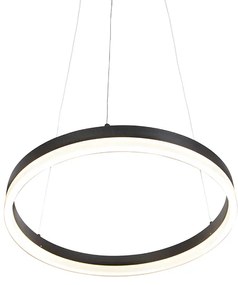 Lampă pendant de design neagră 40 cm inclusiv LED cu dimmer în 3 trepte - Anello