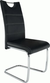 Scaun ABIRA NEW, negru/crom, piele PU/metal, 43x44x96 cm