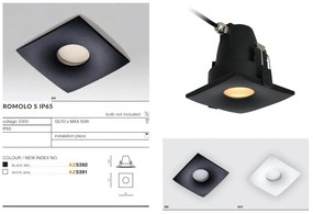 Spot incastrabil cu protectie IP65 ROMOLO S negru