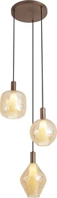 Lampă suspendată de design bronz închis 3 lumini - Ard
