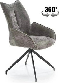Scaun rotativ K553, gri/negru, stofa clasica/metal, 60x66x96 cm