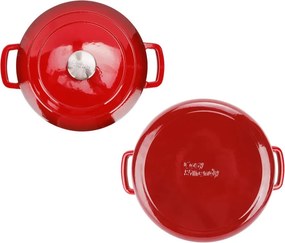 Oală fontă emailată cu capac 28 cm. 6.9 L, Roșu tradițional Fontestic Cosy &amp; Trendy 9967503