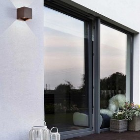 Aplica LED de perete iluminat exterior ambiental IP54 DAVOS corten