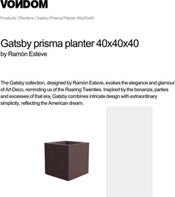 Ghiveci plante design decorativ modern exterior / interior GATSBY PRISMA 40x40x40cm