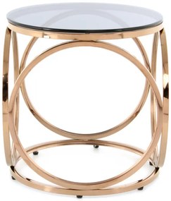 Masuta de cafea rotunda din sticla Whitney 40x40x42 cm gri/auriu