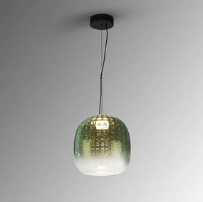 Lustra, Pendul LED modern sticla verde Mares 23cm